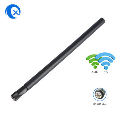 Swivel RP SMA Connector Dual Band Omnidirectional WiFi Antenna 5dBi